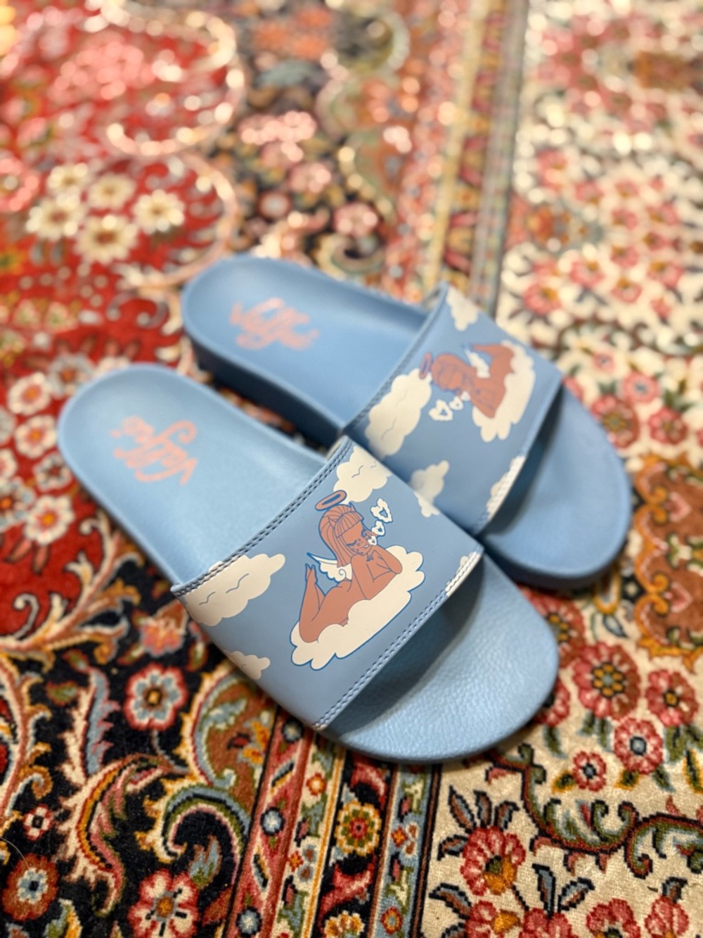 Valfré EXTREMELY RARE Light Blue Angel Cloud Slide Stoner Sandals BRAND NEW
